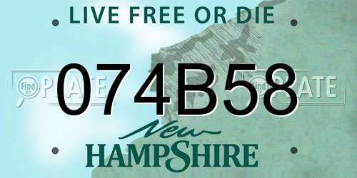 074B58 New Hampshire License Plate