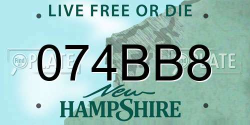 074BB8 New Hampshire License Plate