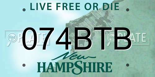 074BTB New Hampshire License Plate