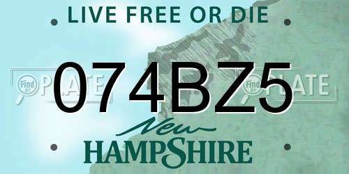 074BZ5 New Hampshire License Plate