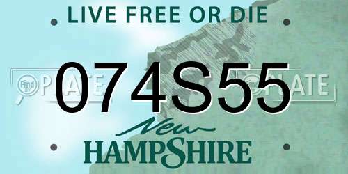 074S55 New Hampshire License Plate