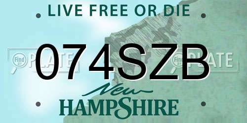074SZB New Hampshire License Plate