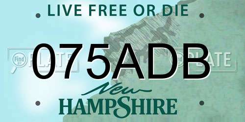 075ADB New Hampshire License Plate