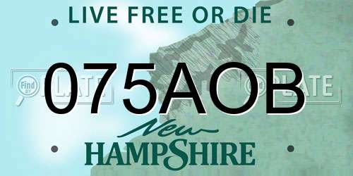 075AOB New Hampshire License Plate