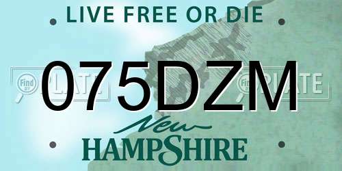 075DZM New Hampshire License Plate