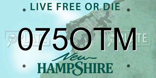 075OTM New Hampshire License Plate