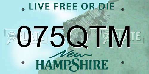 075QTM New Hampshire License Plate