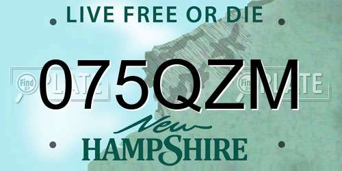 075QZM New Hampshire License Plate