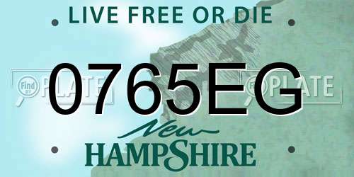 0765EG New Hampshire License Plate