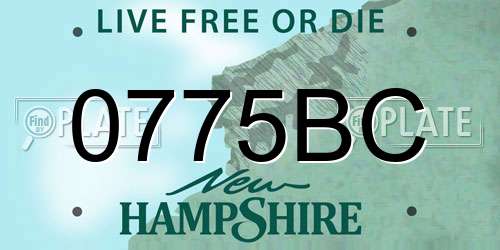 0775BC New Hampshire License Plate