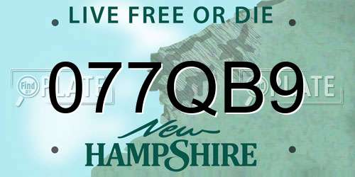 077QB9 New Hampshire License Plate