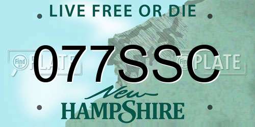 077SSC New Hampshire License Plate