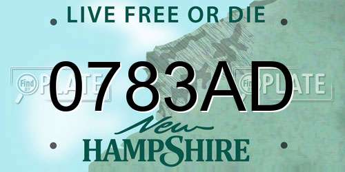 0783AD New Hampshire License Plate