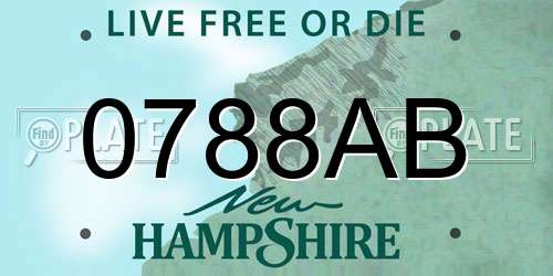 0788AB New Hampshire License Plate