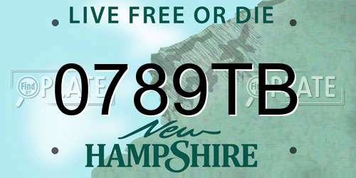 0789TB New Hampshire License Plate
