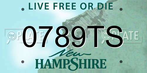 0789TS New Hampshire License Plate