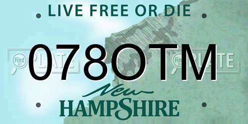 078OTM New Hampshire License Plate
