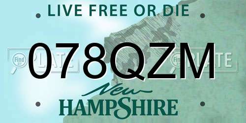 078QZM New Hampshire License Plate