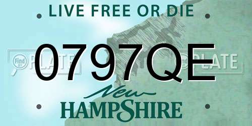 0797QE New Hampshire License Plate