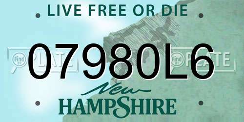 07980L6 New Hampshire License Plate
