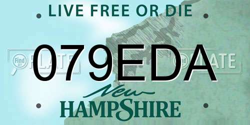 079EDA New Hampshire License Plate