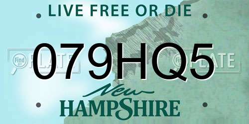 079HQ5 New Hampshire License Plate