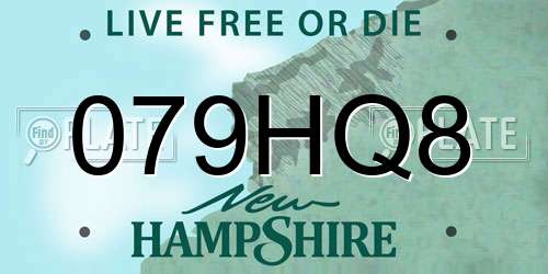 079HQ8 New Hampshire License Plate