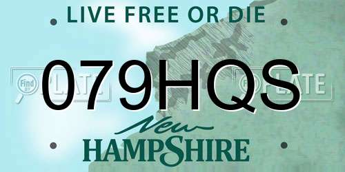 079HQS New Hampshire License Plate