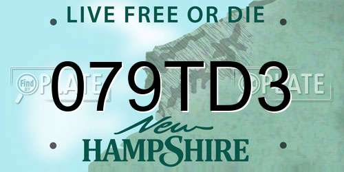 079TD3 New Hampshire License Plate