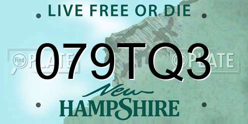 079TQ3 New Hampshire License Plate
