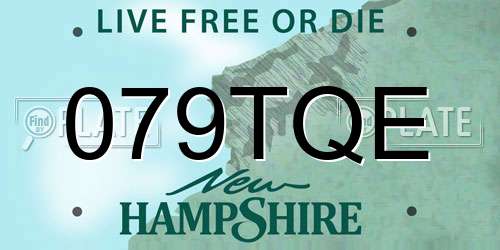 079TQE New Hampshire License Plate