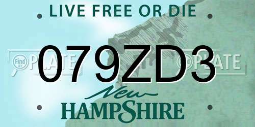 079ZD3 New Hampshire License Plate