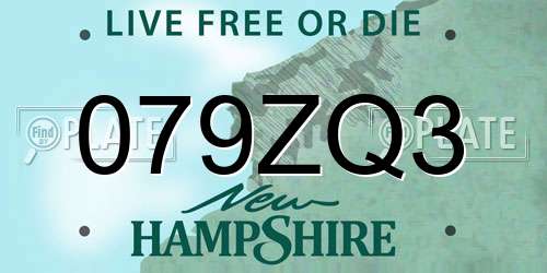079ZQ3 New Hampshire License Plate