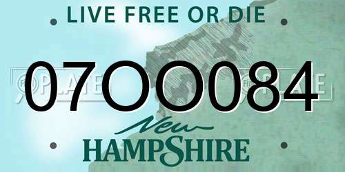 07OO084 New Hampshire License Plate