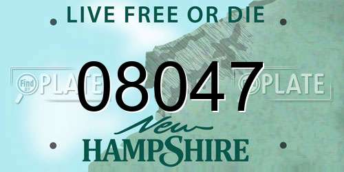 08047 New Hampshire License Plate