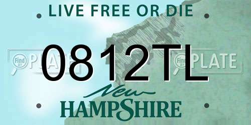 0812TL New Hampshire License Plate
