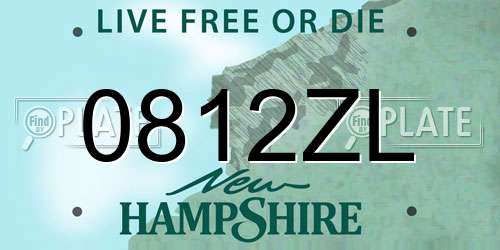0812ZL New Hampshire License Plate