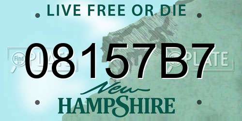 08157B7 New Hampshire License Plate