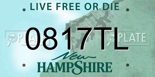 0817TL New Hampshire License Plate