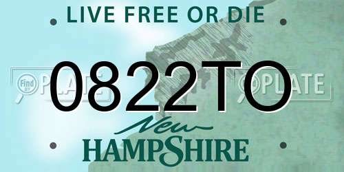 0822TO New Hampshire License Plate
