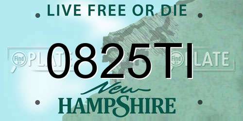 0825TI New Hampshire License Plate