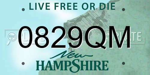 0829QM New Hampshire License Plate