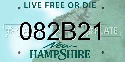 082B21 New Hampshire License Plate