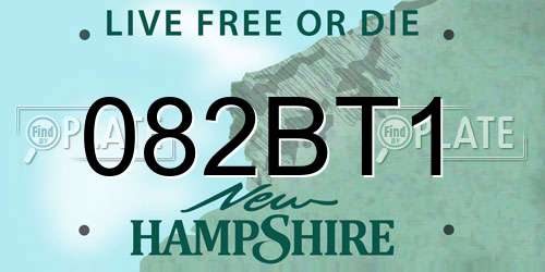 082BT1 New Hampshire License Plate