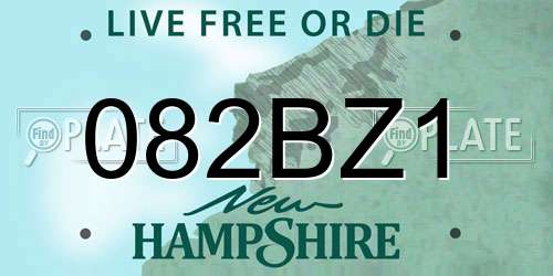 082BZ1 New Hampshire License Plate