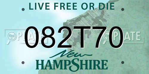 082T70 New Hampshire License Plate