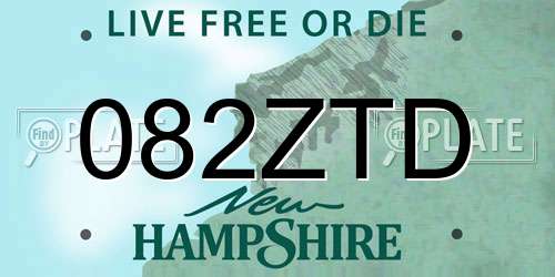 082ZTD New Hampshire License Plate