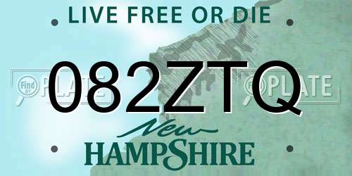 082ZTQ New Hampshire License Plate