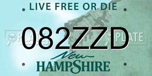 082ZZD New Hampshire License Plate