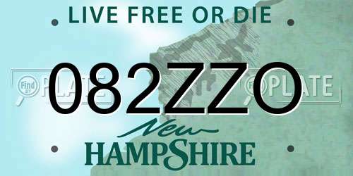 082ZZO New Hampshire License Plate